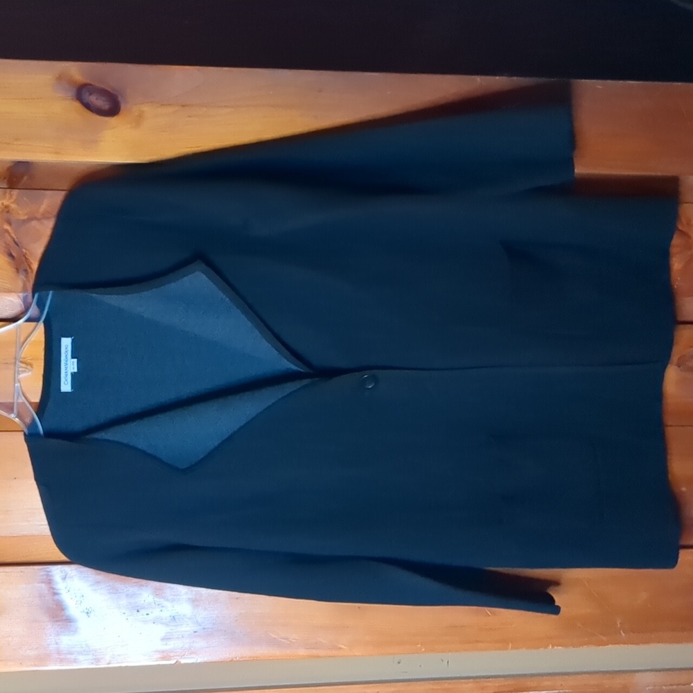 CATHERINE MALANDRINO* long sleeve 2pkt 1 button closure notch collar lapel sweat